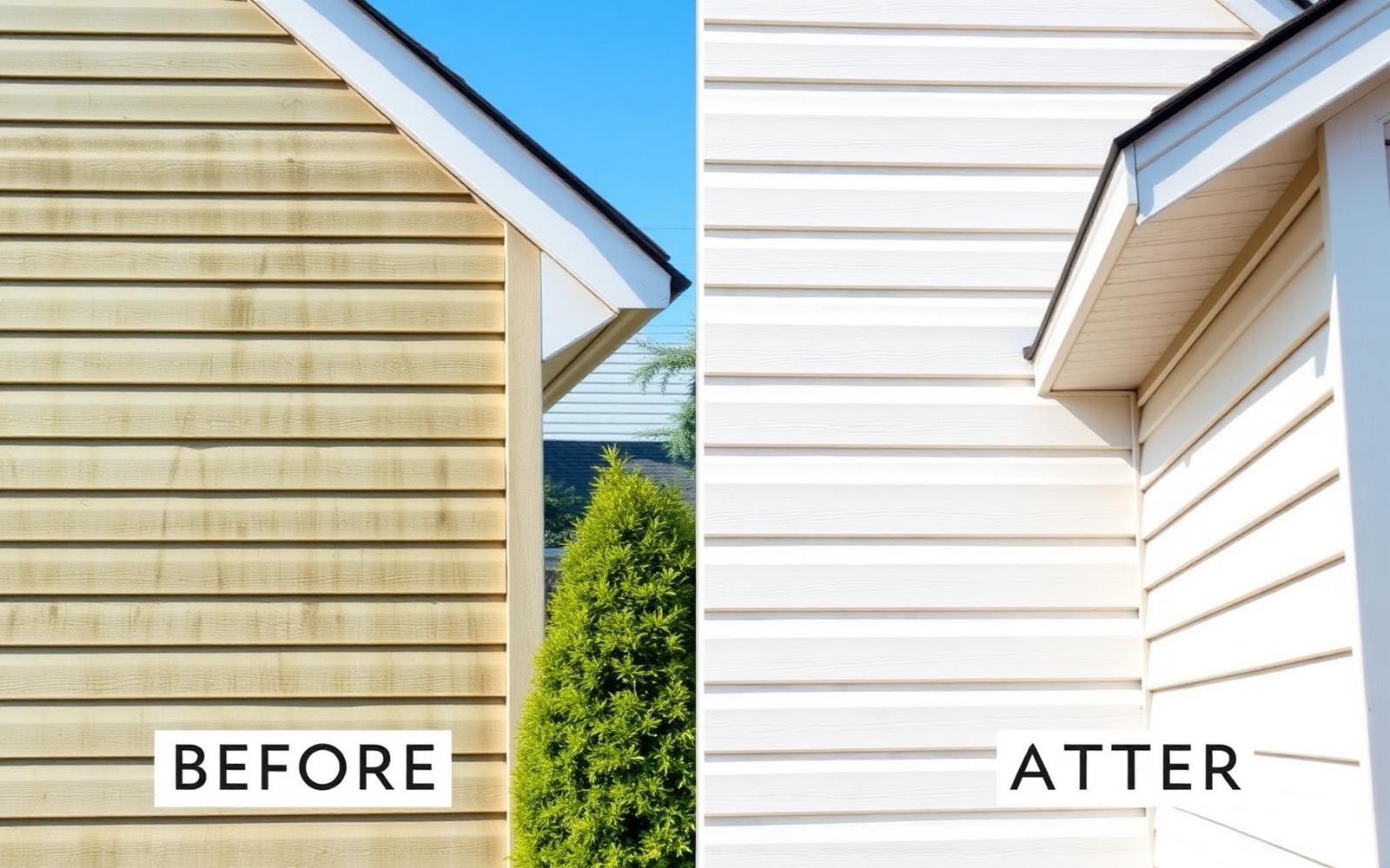 House before and after soft washing in Toledo, OH